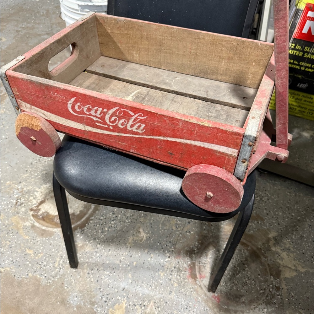 Coca-Cola Red Wooden Wagon